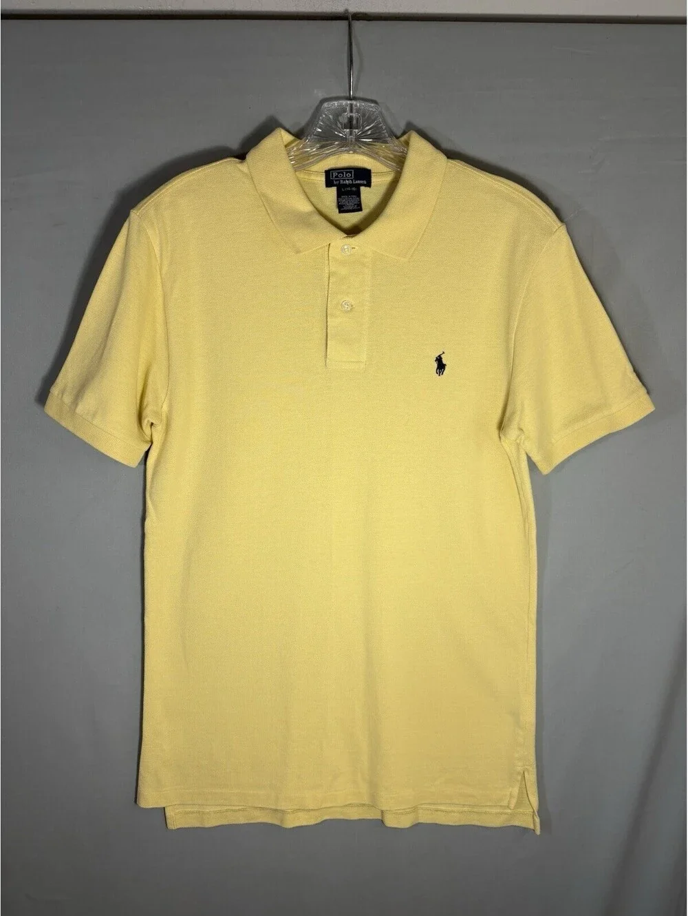 Polo Ralph Lauren Youth L 14-16 Yellow Pique Cotton Polo Shirt Pony Logo